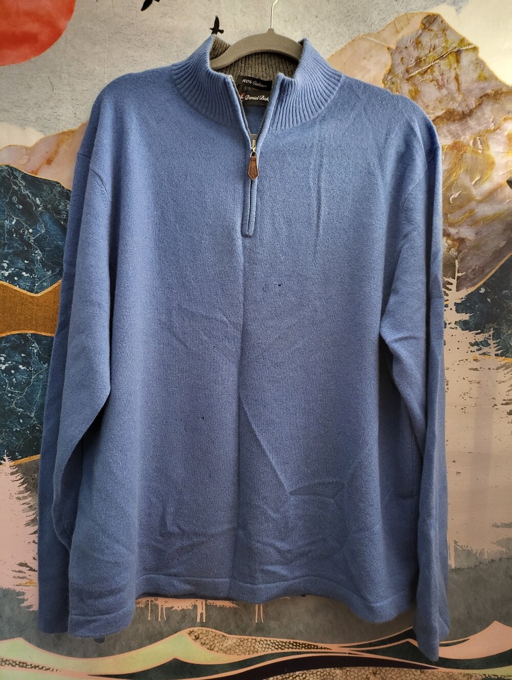Daniel Bishop Men's Half-Zip Sweater in Light Blue